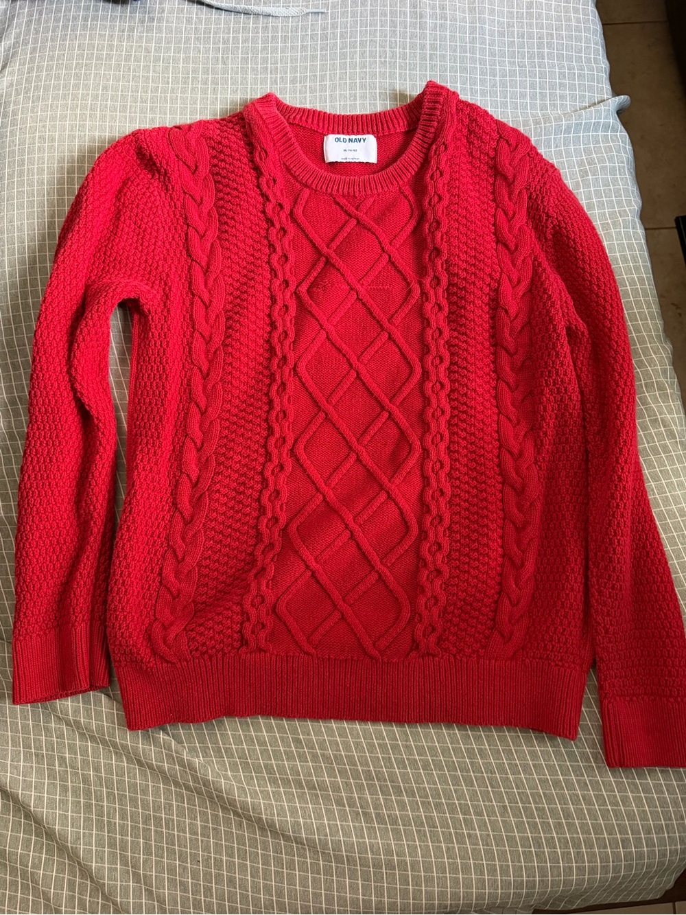 Old Navy Red Cable-Knit Crew Sweater